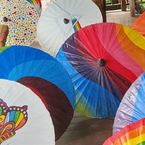 Regenboog parasol